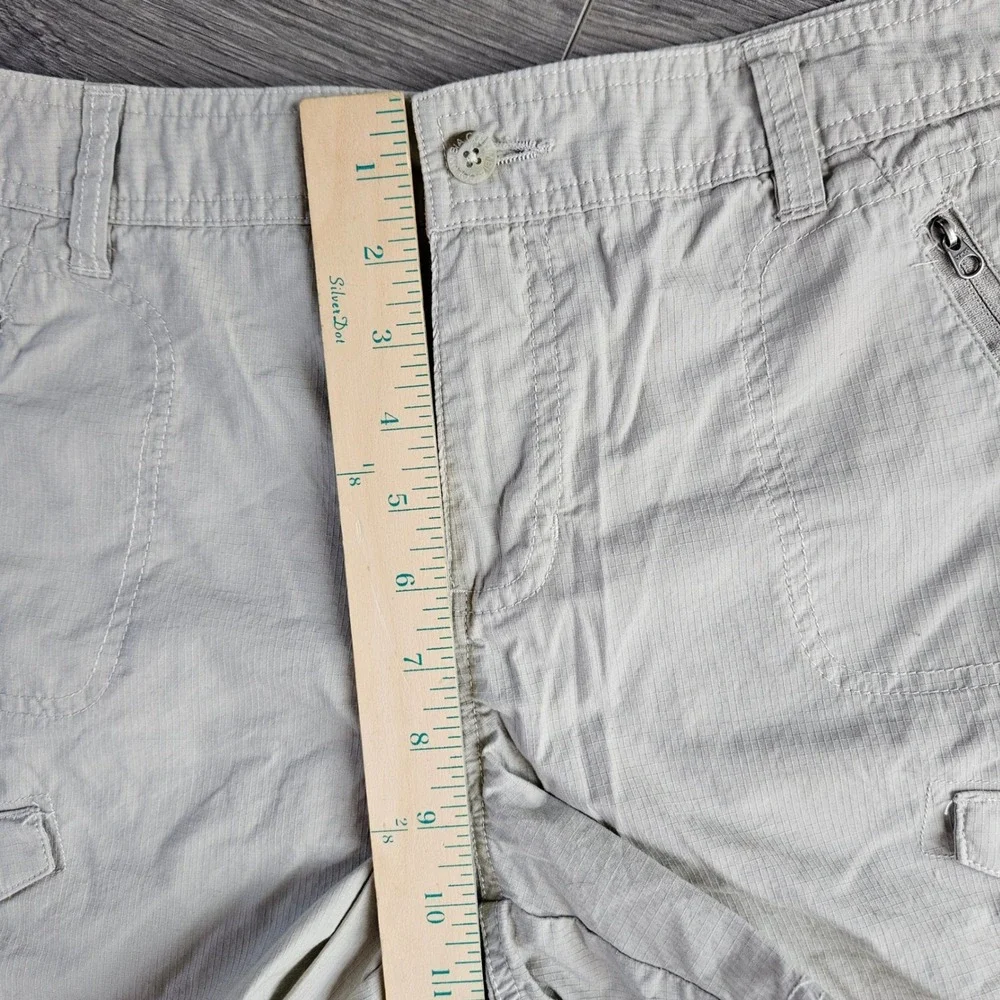 Columbia Womens Beige Ripstop Cotton Cargo Utility Hiking Shorts Size 12